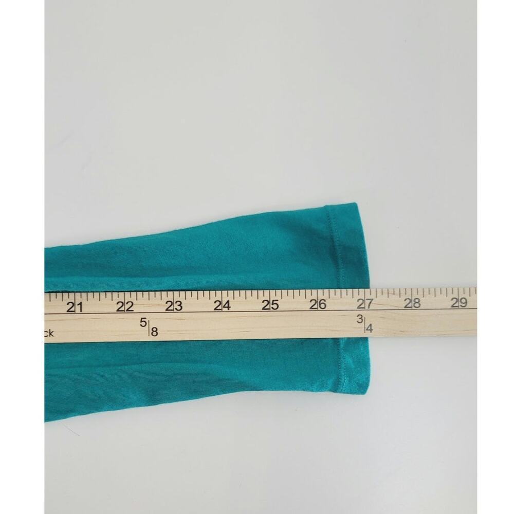 Johnny Was LA Embroidered Ruffle Button Front Teal Long Sleeve Blouse, sz Med - Picture 12 of 15